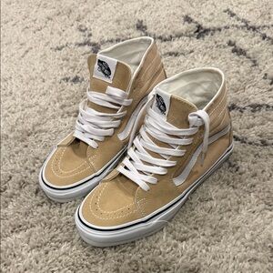 Vans Beige High-Top Sneakers with White Details